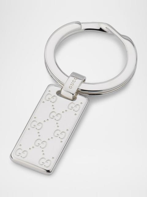 GUCCI Men & apos;s Gucci Signature Sterling Silver Keyring