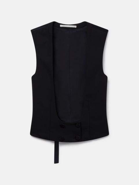 Buttoned Wool Tuxedo Waistcoat