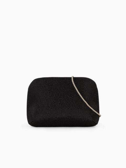GIORGIO ARMANI La Prima satin and rhinestone clutch bag