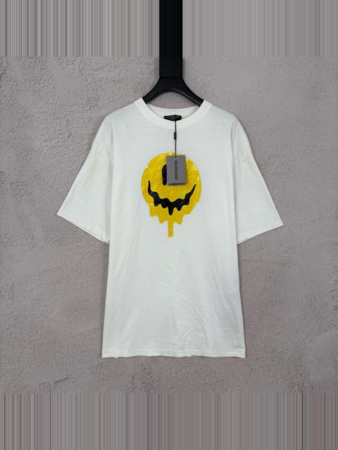 BALENCIAGA Balenciaga Dissolved Smile Scissors Embroidered Short Sleeve Top