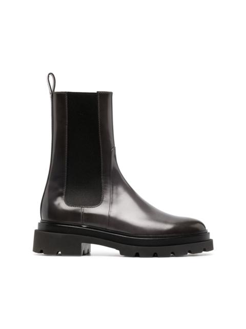 Santoni patent-finish chelsea boots