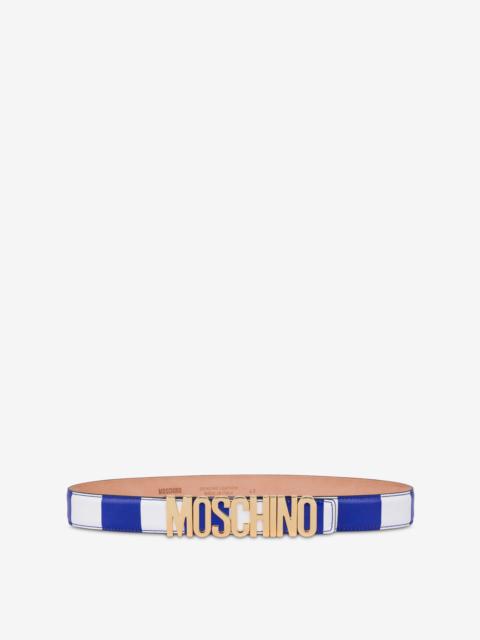 Moschino STRIPED CALFSKIN BELT