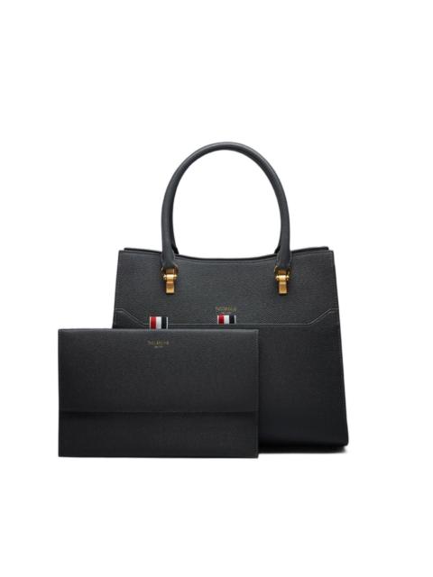 large leather clasp tote bag