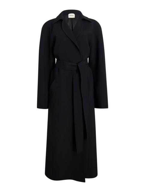 KHAITE Roth Long Flannel Coat black