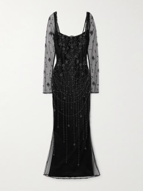 CLIO PEPPIATT Chandelier Embellished Tulle Gown