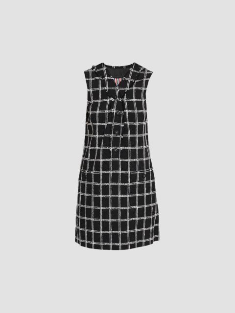 Thom Browne Women's Windowpane Tweed Cardi Mini Dress - Black