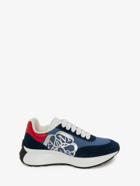 Alexander McQueen Sprint Runner in Navy/red