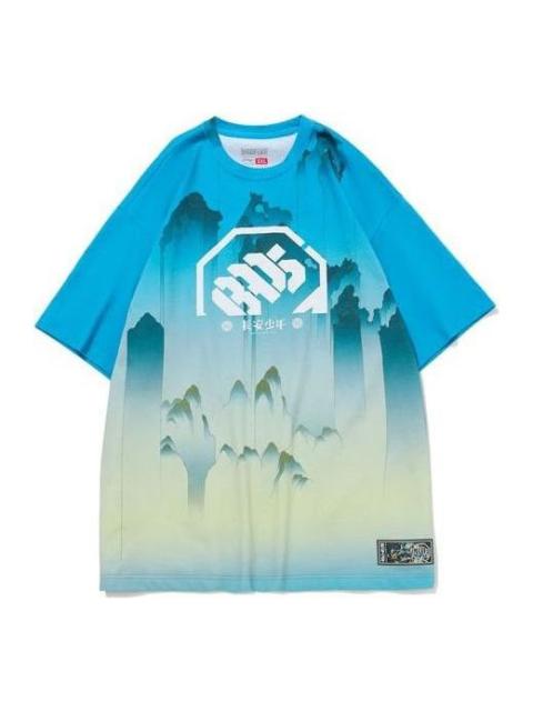 Li-Ning Li-Ning BadFive 그래픽 티셔츠 '블루 멀티' AHSQ905-1
