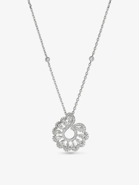 Precious Lace Vague 18ct white-gold 1.24ct round-cut diamond pendant necklace