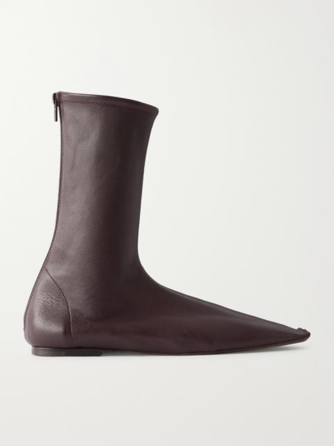 KHAITE Marlene Leather Ankle Boots