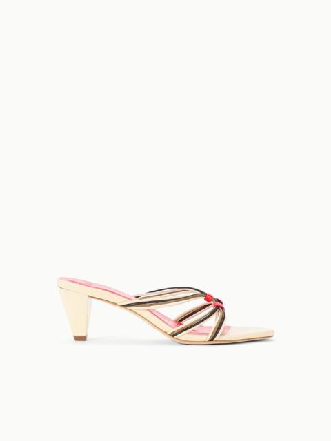 STAUD STAUD CARRIE MULE CREAM RED ROSE