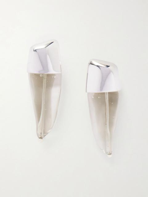 Bottega Veneta Silver-tone and glass earrings Silver
