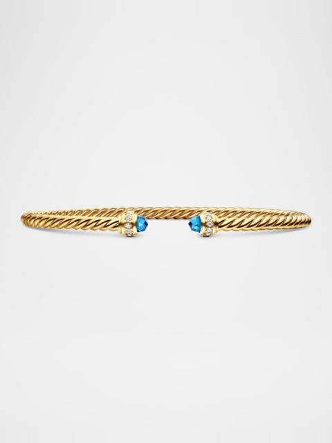 DAVID YURMAN Cablespira Bracelet with Gemstone in 18K Gold, 3mm