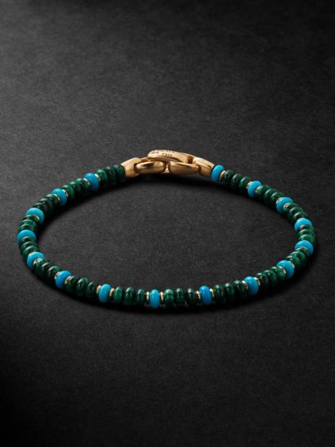 DAVID YURMAN Spiritual Beads 18-Karat Gold, Malachite and Turquoise Beaded Bracelet