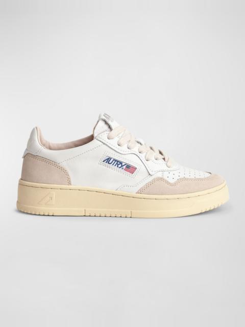 AUTRY Medalist Low-Top Mixed Leather Sneakers