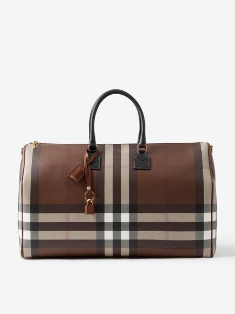Burberry Check and Leather Extra Large Bowling Bag
