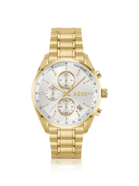 BOSS GOLD-TONE WATCH WITH SILVER-WHITE DIAL