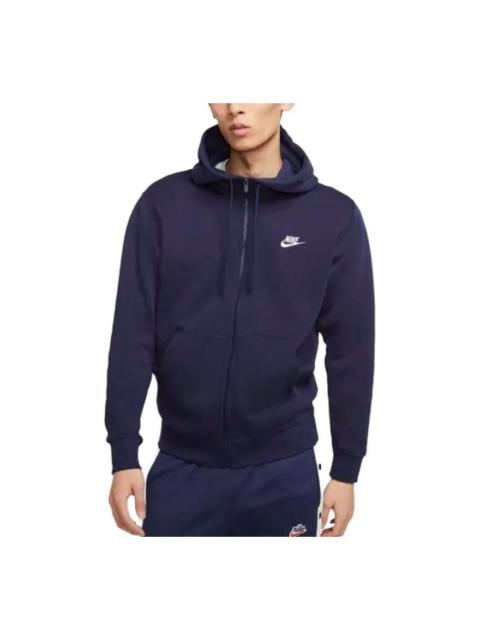 Nike Sportswear Club Fleece Full-Zip Hoodie 'Blue' BV2646-410
