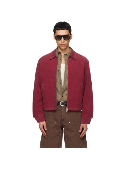 Tonywack Red Garment Dyed Corduroy Zip Jacket
