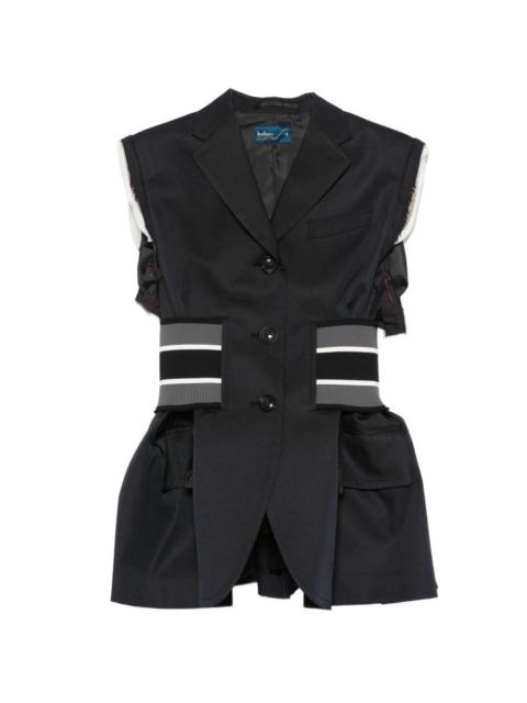 Kolor frayed-edge ribbed-waist gilet