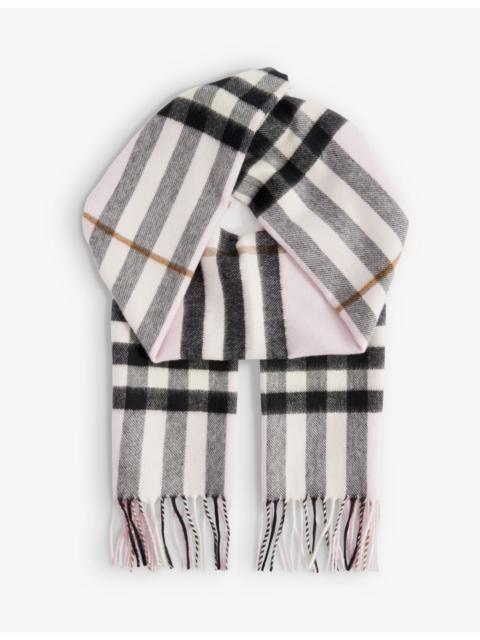 Burberry Giant Check fringed cashmere scarf