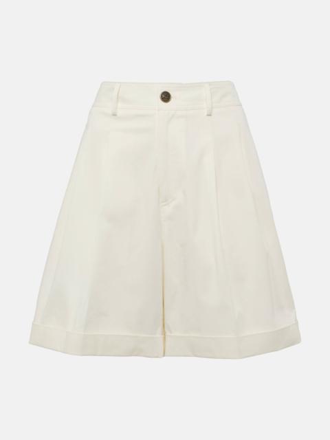Etro Pleated cotton-blend gabardine shorts