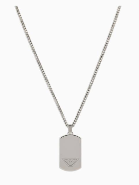 EMPORIO ARMANI STAINLESS STEEL DOG TAG NECKLACE