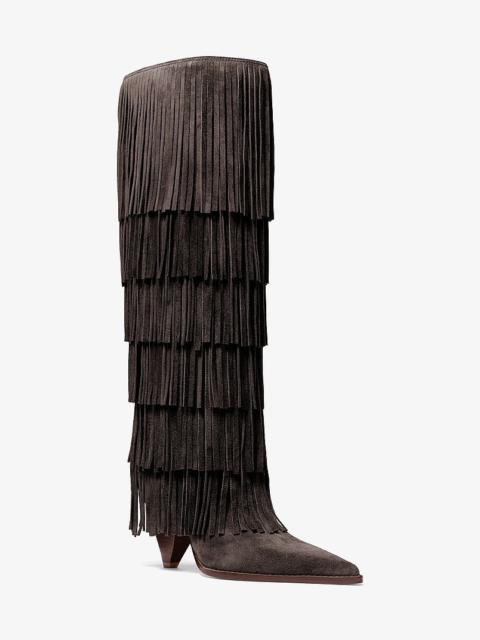 MICHAEL KORS Jayla Fringed Suede Tall Boot