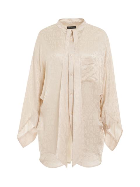 BALENCIAGA Twisted Swing Blouse in Dusty Ivory