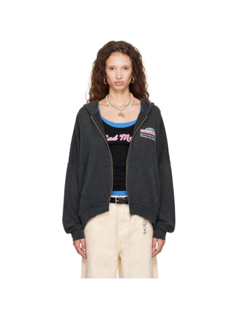 WILLY CHAVARRIA Gray 'Plaza Chavarria' Zip Hooligan Hoodie