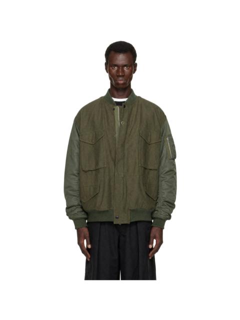 Junya Watanabe MAN Khaki Needles Edition Satin eYe Bomber Jacket