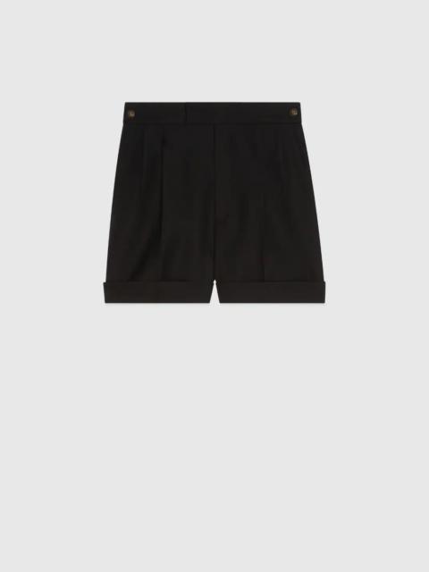 GUCCI Cady crêpe silk wool shorts