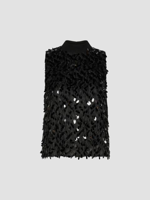 MARELLA Women's Sleeveless Sequinned Fil Coupe Top - Black