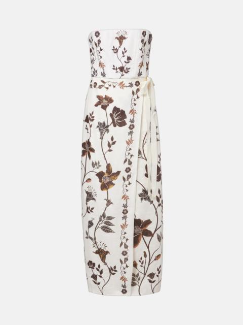 Agua by Agua Bendita Cinefila floral linen bustier dress