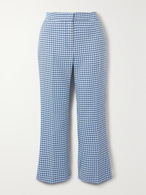 Marni Cropped Gingham Woven Flared Pants