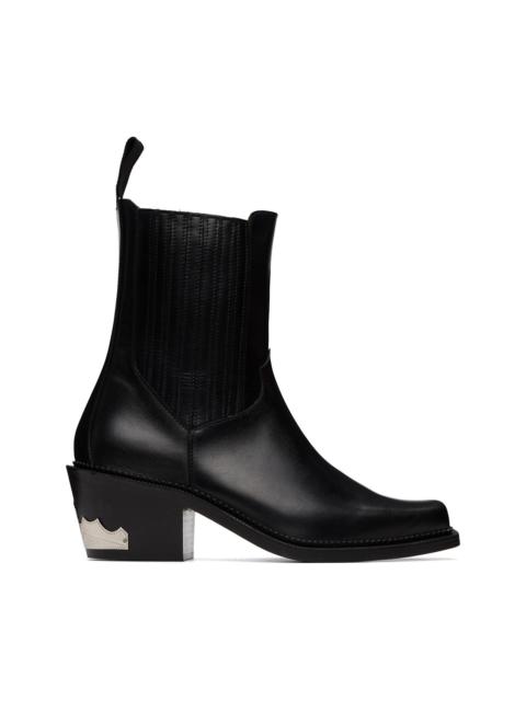 TOGA VIRILIS Black Hard Leather Chelsea Boots