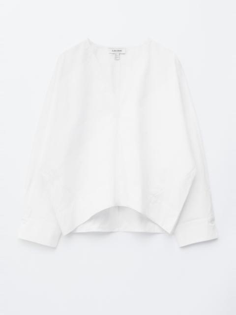 & Other Stories Sculptural Cotton V-Neck Blouse