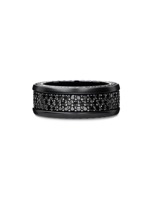 DAVID YURMAN Men's Streamline Pavé Three Row Band Ring in Black Titanium - Black Diamond