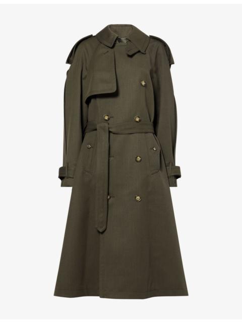 Victoria Beckham Longline Double-Breasted Wool Trench Coat