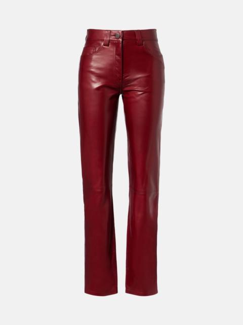 KHAITE Callum leather straight pants