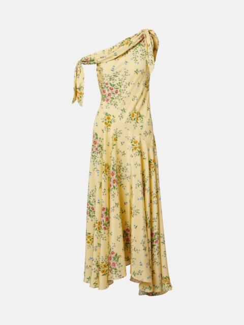 RODARTE Asymmetric floral silk midi dress