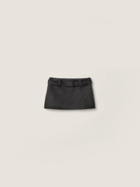 Miu Miu Waxed double wool miniskirt