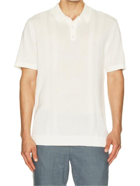 onia Silk Ribbed Knit Polo Shirt