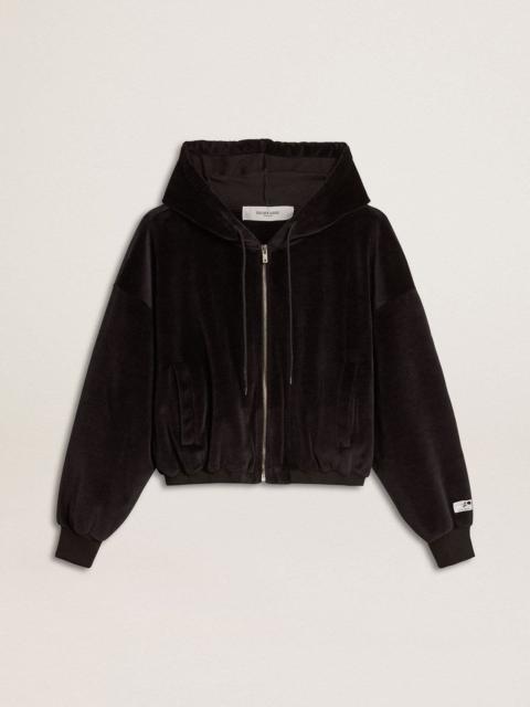 Golden Goose Women's black cotton-blend hoodie with zip