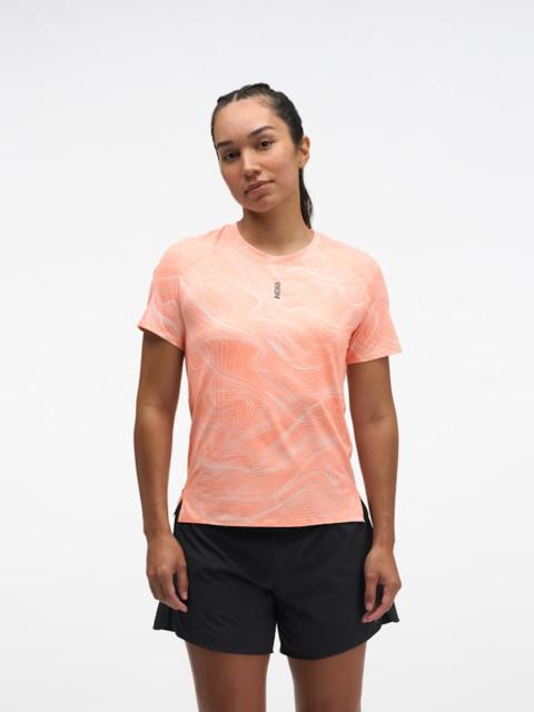 HOKA Women's EveryRun Short Sleeve Shirt in Sunstone Prt