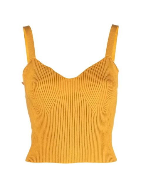 ribbed-knit bralette top