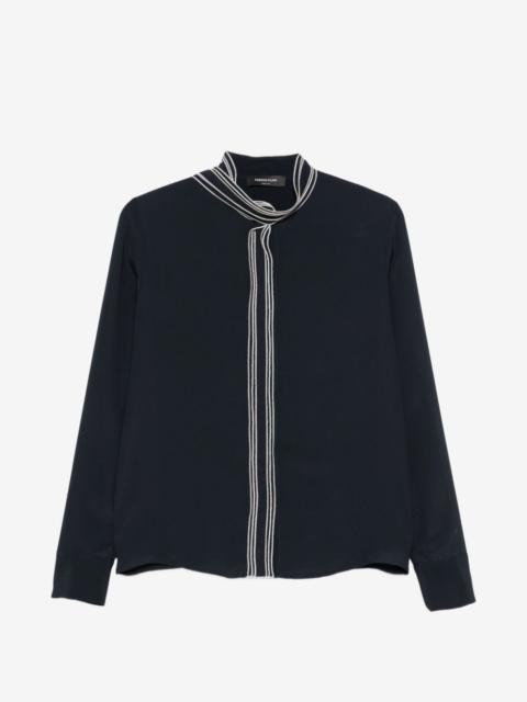 FABIANA FILIPPI striped-trim long-sleeve shirt