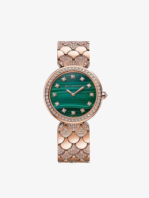 BVLGARI DVP33MALPGD12 Divina 18ct rose-gold and 2.69ct diamond quartz watch
