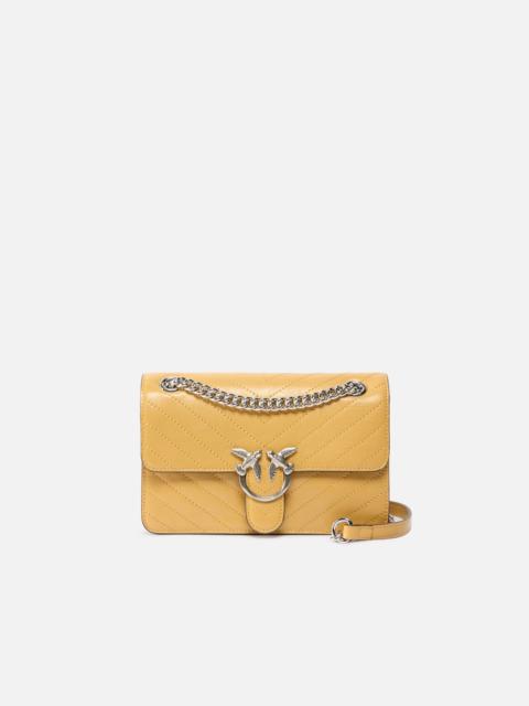 PINKO MINI LOVE BAG ONE LIGHT SMALL HANDBAG IN CHEVRON LEATHER