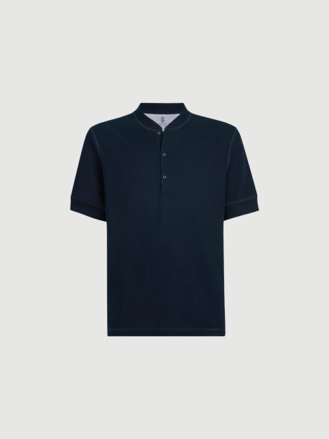 Brunello Cucinelli Cotton waffle jersey T-shirt with Henley collar